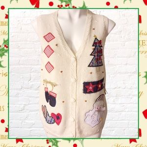 Vintage Not So Ugly Christmas Santa Sweater Vest